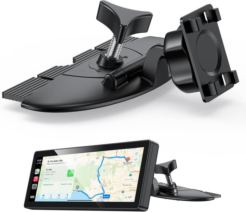 NiZiTOK حامل شاشة CarPlay لفتحة CD لشاشات 7–10.5 بوصة، حامل مضاد للاهتزاز مستقر لشاشات CarPlay وAndroid Auto، توافق واسع، تركيب آمن وسهل - Image 1
